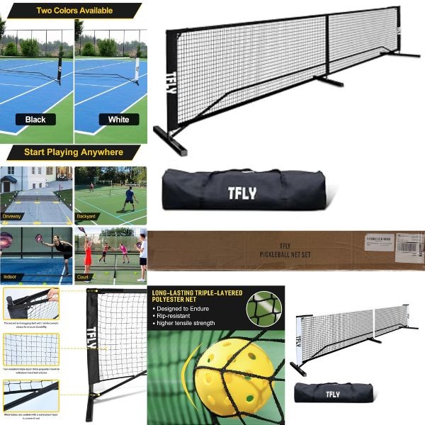 Pickleball Net - TFLY Regulation Size Portable Pickle Ball Net - 22FT x 36" Tall - Carry Case Included - 2 Sets For $40.00