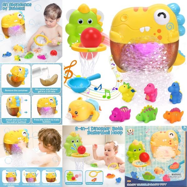 Bubble Bath Basketball Set - #WZ208 - Electronic For Endless Bubbles - Batteries Not Included - 6 Sets For $36.00