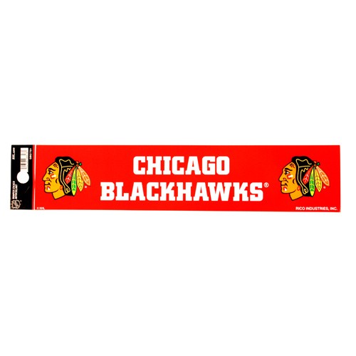 Chicago Blackhawks Bumper Stickers - 2"x10" R Style - 12 For $12.00 - Chicago Blackhawks