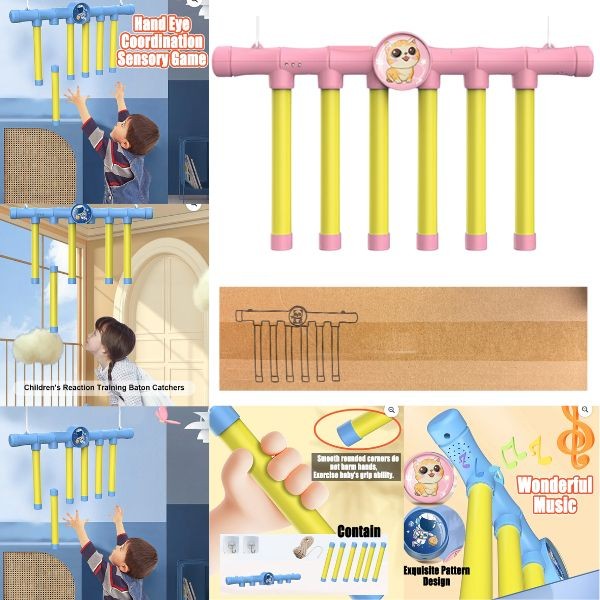 Reflex Drop Challenge Stick Set - #PINK - Electronic Release & Scoring - Test Your Reflex Speed Like The Pros - Brown Box Packaging - 6 Sets For $36.00