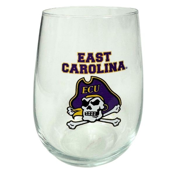East Carolina University Wine Glass - 17OZ Digital Curve Style - 8 For $32.00 - East Carolina Pirates