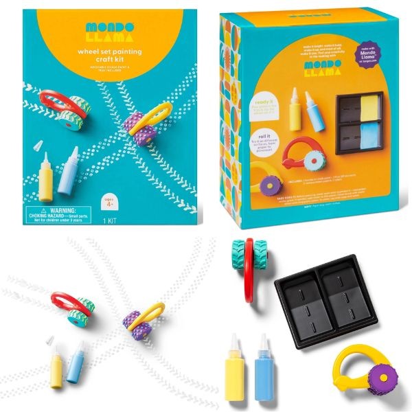 Mondo Llama - #10030 - The Wheel Set Painting Craft Kit - Pour and Roll It - Washable Paint Kit - 6 Kits For $30.00
