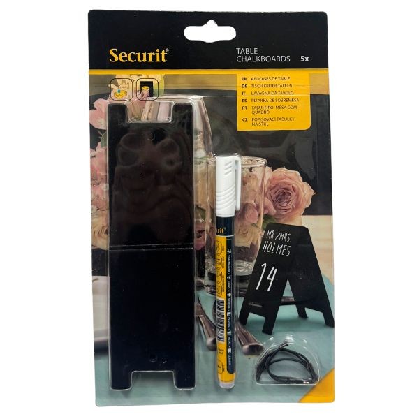 Securit - Table Chalkboard Set - Chalkboard Marker Included - Wipe And Re-Use - 24 Sets For $36.00 - Wholesale Mystery Merchandise - Wholesale John Deere - Wholesale Licensed Products