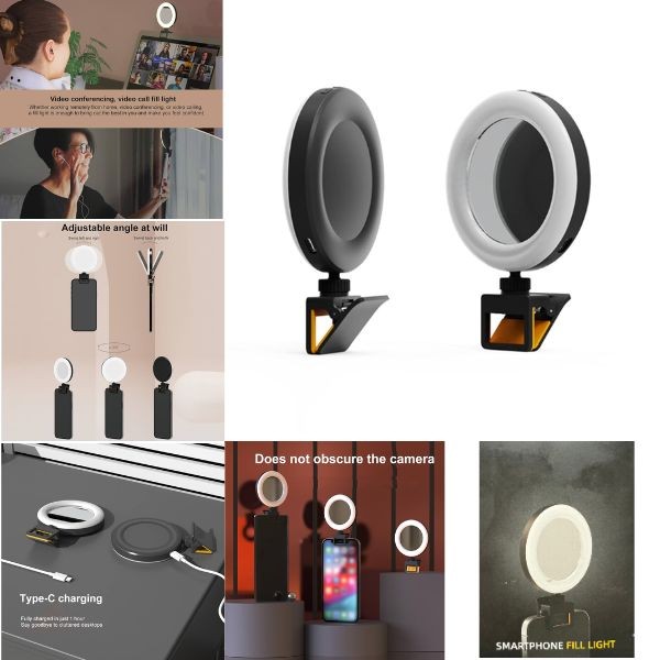 Smartphone Ring Light - Fill The Shadows - Clips On All Phones - 5Level Dimming - 3Color Temps - 8 For $32.00