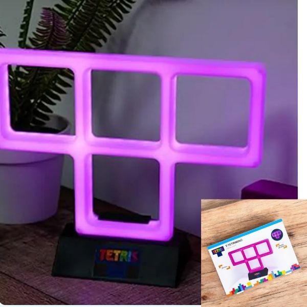 Tetris - #743282 - The T-Tetrimino Neon Light - 8.3"x5.5" - USB Powered - Hangs On Wall or Desk Stand - 8 For $32.00 - Wholesale Mystery Merchandise - Wholesale John Deere - Wholesale Licensed Products