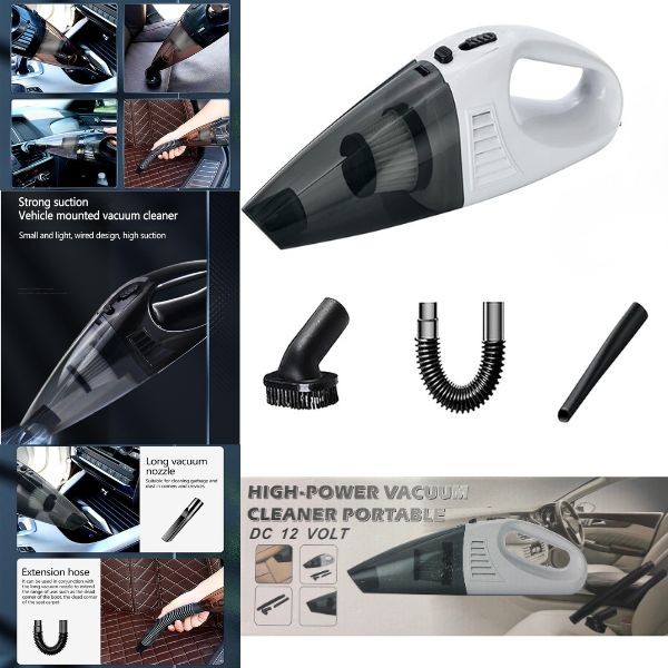 High Powered 12Volt Car Vacuum - #Re-Chargeable - Attachments Included - USB Rechargeable - 3 For $30.00