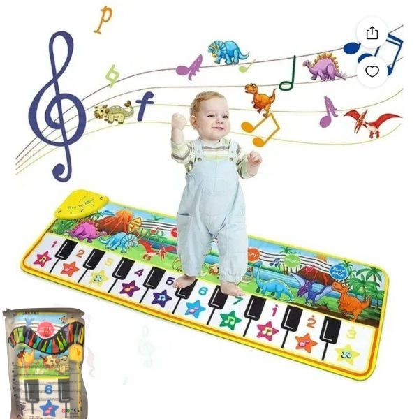 Sanmerson Music Mats - #LBC7.Happy.Dinos - 42"x14" Electronic Piano Mat - Batteries Not Included - 6 For $36.00