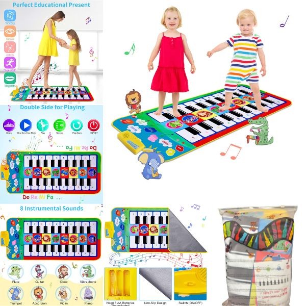 Sanmerson Music Mats - #XSFN.Piano.Dance - 44"x19" Electronic Piano Mat - Batteries Not Included - 6 For $36.00