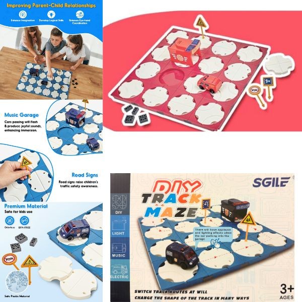 Sgile Toys - #RED.7FJZ.BBox - DIY STEM Learning Track Maze Kit - Build Your Track - Lights, Music, Electronic - 4 For $30.00