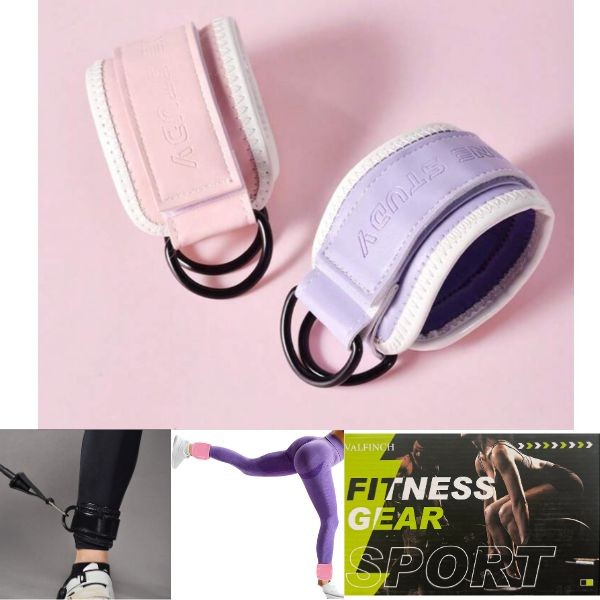 Valfinch Fitness Kit - #PINK - Resistance Straps, Ankle Buckles, Glute Trainer, Grips, Wrist Wraps - Carry Bag Included - 6 Kits For $30.00