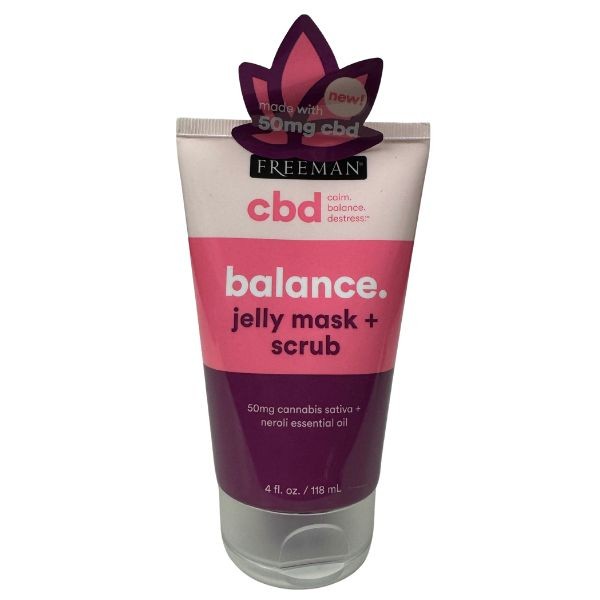 Freeman CBD Jelly Mask & Scrub - #42785.Purple - 4OZ Sativa & Neroli Essential Oil - 24 For $24.00