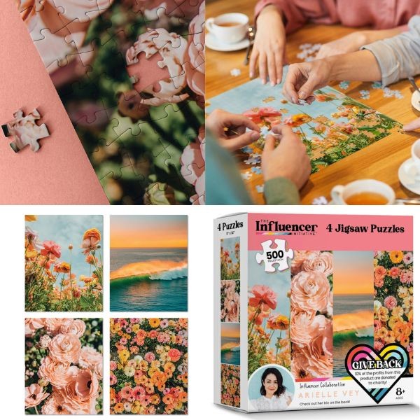 The Influencer - #500.71095 - Arielle - 4Pack 500 Piece Each Jigsaw Puzzle Collection - 6 Packs For $36.00