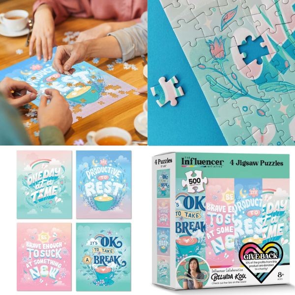 The Influencer - #500.71096 - Belinda - 4Pack 500 Piece Each Jigsaw Puzzle Collection - 6 Packs For $36.00
