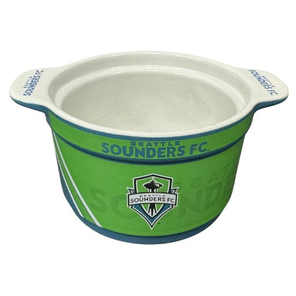 Seattle Sounders Bowl - Ceramic High Heat 23OZ Queso Dip Bowl - Handles Stay Cool - Microwave Safe - 4 For $20.00 - Wholesale Seattle Seahawks Product - Seahawks Merchandise