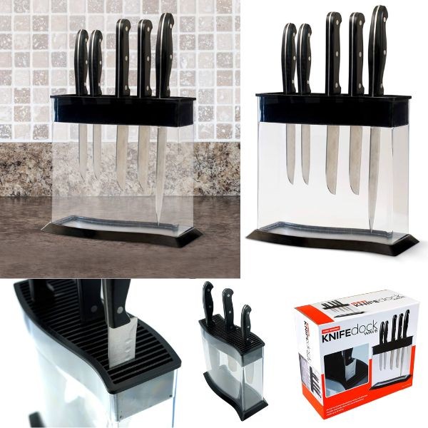 Storage Technologies Knife Dock Wave - Fits up to 8" Knives - Showcase For Easy Knife Identification - 4 For $30.00