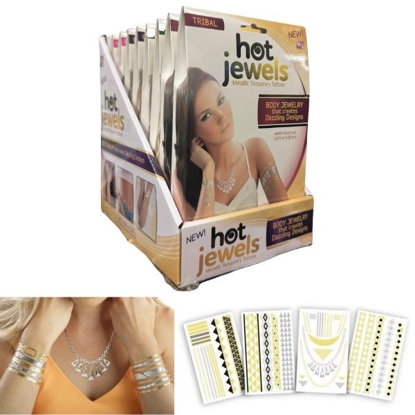 Hot Jewels - As Seen On TV - Metallic Temporary Body Jewelry - Assorted Styles - 16 For $40.00 - Wholesale As Seen On TV Merchandise