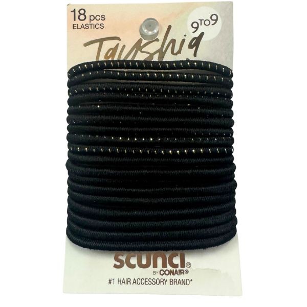 Scunci By Conair - #60032 - 18Pack Elastic No Damage Ponies - Tayshia Collection - 36 Packs For $36.00