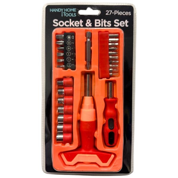 Handy Home - #80169 - THandle 27PC Tool Set - Socket And Bit Set - 8 Sets For $32.00