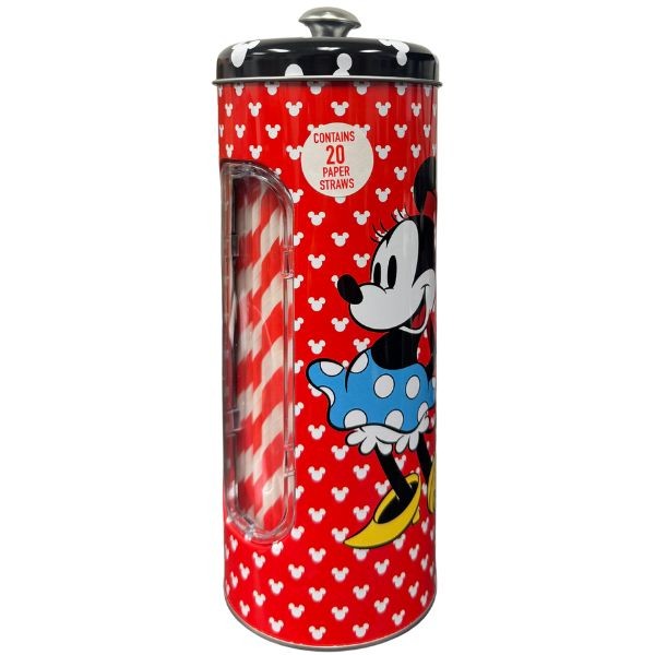 Minnie Mouse - Disney 9" Re-Usable Metal Straw Canister Set - 20 Straws Included - 8 For $32.00