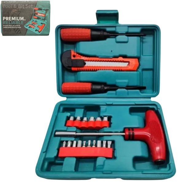 Premium 20PC Tool & Bit Set - #80170 - Hard Mold Case Included - 8 Sets For $40.00