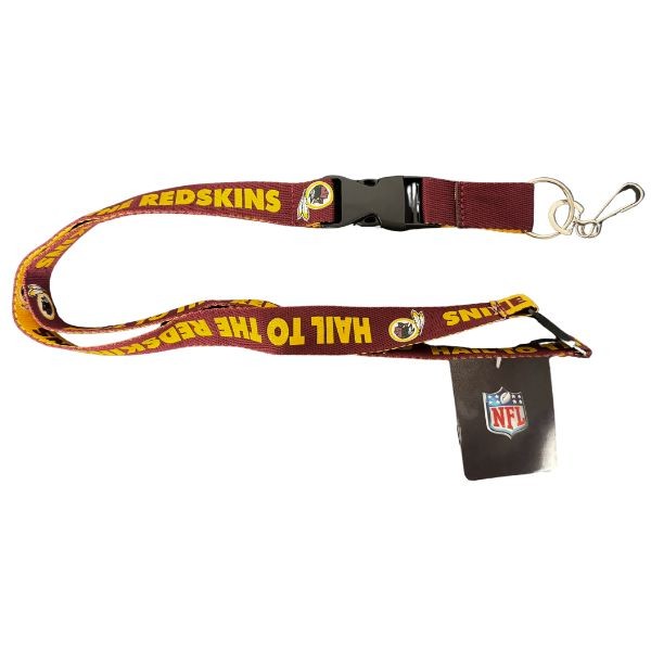Washington Redskins Lanyards - HAIL TO THE REDSKINS - Removable KeyChain - 12 For $30.00 - Wholesale Washington Redskins Products - Redskins Merchandise