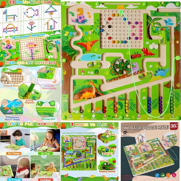 HomelYlife STEM Toys - The Dinosaur Puzzle Maze - Magnetic STEM Learning - 6 For $30.00