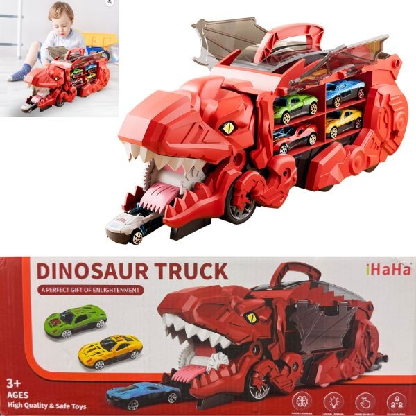 IHaHa Toys - #Red - The Toy Hauler - 13" Multi-Hauler - 10Cars Included - 4 For $32.00