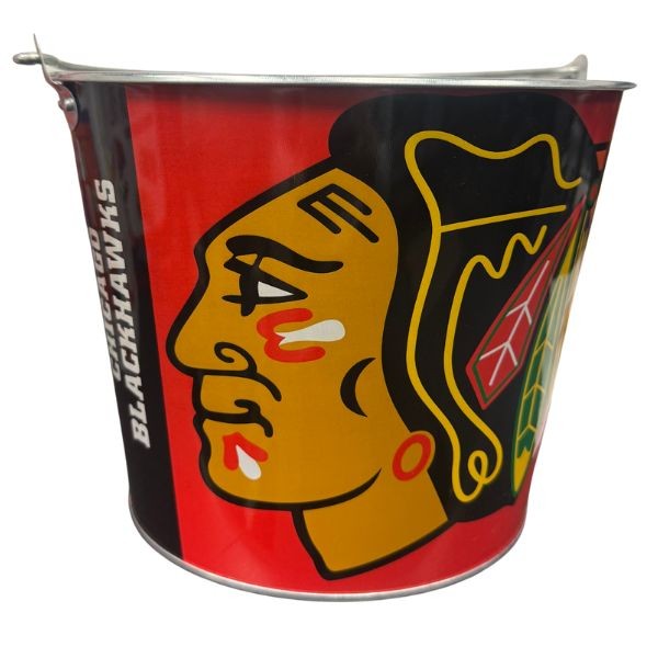 Chicago Blackhawks Beer Buckets - Full Bleed Hype Style - 5QT Metal Buckets - 6 For $36.00 - Chicago Blackhawks