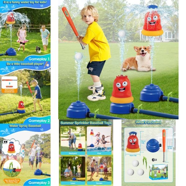 Splash Baseball - The Bell Ghost - 2n1 Easy Assembly - Trainer and Fun - 6 For $39.00