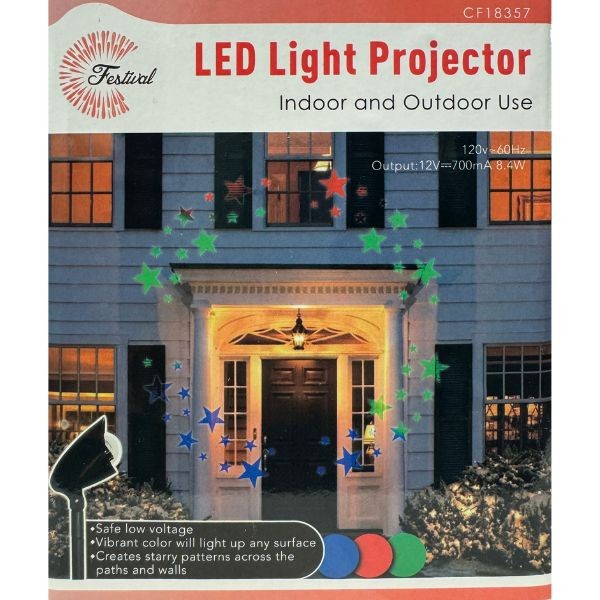 LED Christmas Projector - #CF18357 - The Stars- Garage Door Projector - Stake Included - Standard Plug - 6 For $39.00
