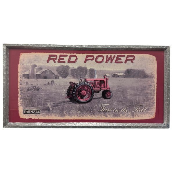 Farmall Red Power - #42007 - 12"x24" - Framed Galvanized Artwork - 6 For $30.00
