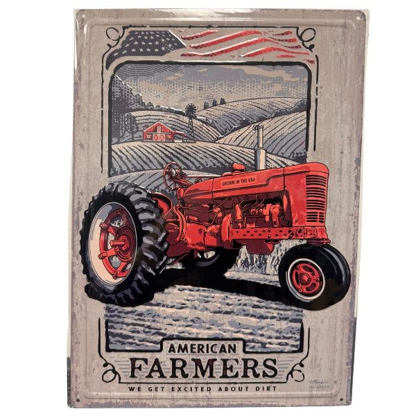 American Farming Red Tractor - #41520 - 17"x12" Metal Tin Signs - The Country Series - 8 For $32.00