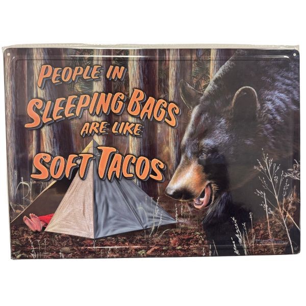 Bears Sleeping Bag Tacos - #41065 - 17"x12" Metal Tin Signs - The Country Series - 8 For $32.00