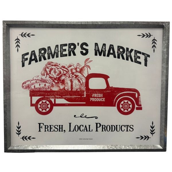 Farmers Market - #70765 - 20"x16" - Galvanized Framed Artwork - 6 For $30.00