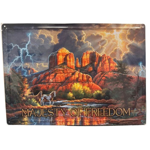 Horses Majesty Of Freedom - #40135 - 17"x12" Metal Tin Signs - The Country Series - 8 For $32.00