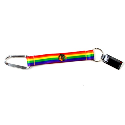 Chicago Blackhawks Keychains - 8" Rainbow Style Carabiners - 12 For $24.00 - Chicago Blackhawks