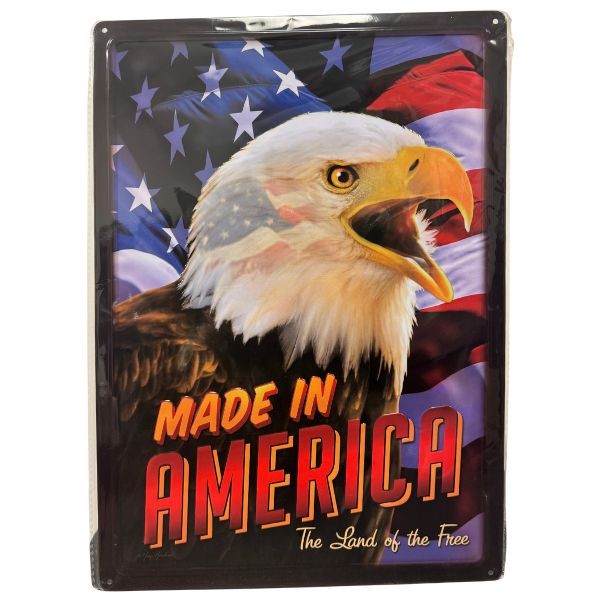Made In America Eagle & Flag - #40125 - 17"x12" Metal Tin Signs - The Country Series - 8 For $32.00