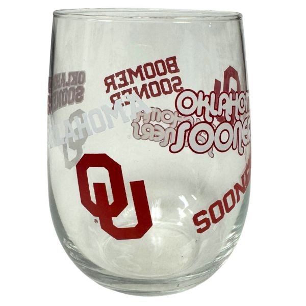 Oklahoma Sooners - 17OZ Retro Team Spirit Wine Glasses - 6 For $30.00 - Oklahoma