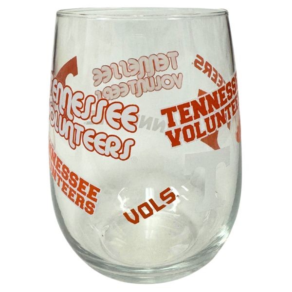 Tennessee Volunteers - 17OZ Retro Team Spirit Wine Glasses - 6 For $30.00 - Tennessee VOLS