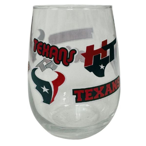 Houston Texans - 17OZ Retro Team Spirit Wine Glasses - 6 For $30.00 - Wholesale Houston Texans Products - Texans Merchandise 2
