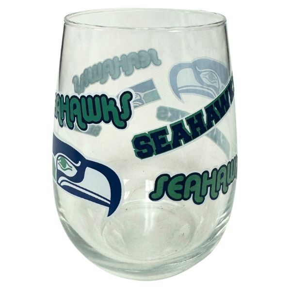 Seattle Seahawks - 17OZ Retro Team Spirit Wine Glasses - 6 For $30.00 - Wholesale Seattle Seahawks Product - Seahawks Merchandise 2