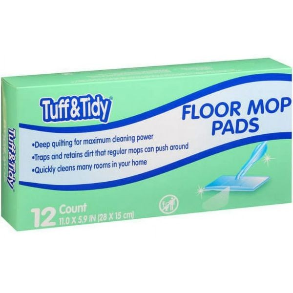 Tuff & Tidy - 12Count Box 11"x5.9" Floor Mop Pads - Compatible With All Major Brands - 10 Boxes For $36.00