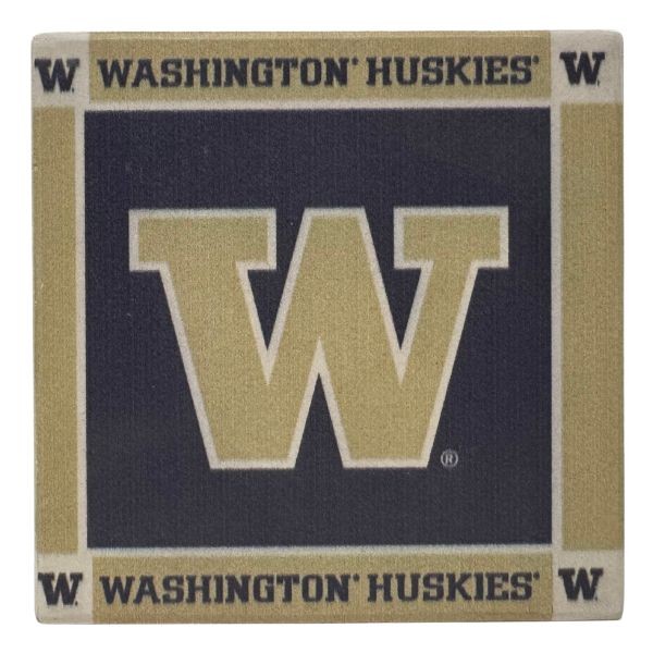 Washington Huskies Coasters - 4"x4" Bulk Single Piece Ceramic Coasters - 12 For $24.00 - Washington Huskies