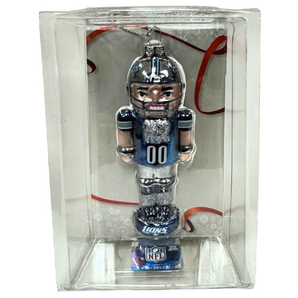 Detroit Lions Ornaments - The #00 Player Soldier - Blown Glass - 6 For $18.00 - Wholesale Detroit Lions Products - Lions Merchandise
