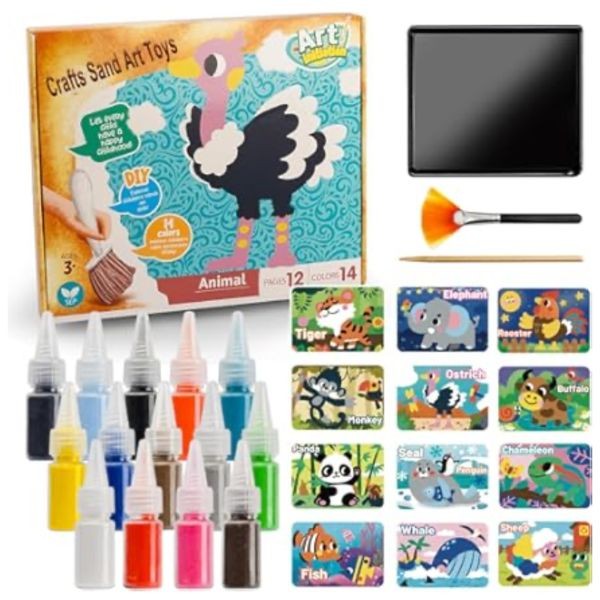 Sand Art Kit - The Initiation Animal Series - 14Colors And 12Pages - Sand Art Painting Kit - 6 Kits For $36.00