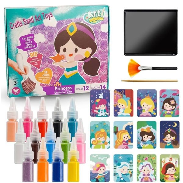 Sand Art Kit - The Initiation Princess Series - 14Colors And 12Pages - Sand Art Painting Kit - 6 Kits For $36.00