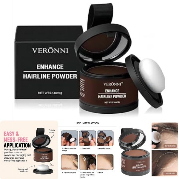 Veronni - #Dark.Brown - .14OZ Hairline Powder - Enhance Your Hairgrowth - 12 For $30.00 - Wholesale Mystery Merchandise - Wholesale John Deere - Wholesale Licensed Products