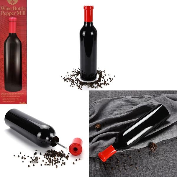 The Pepper Mill - #140-WPBM - Kitchen Worthy - 11" Wine Bottle Shaped Pepper Mill - 4 For $30.00