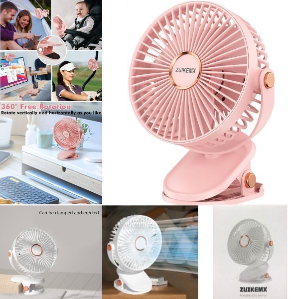 Zuikemx Home - #PINK - The Portable 6" Clip-Fan - Clip Or Table Top - USB Charging - 6 For $36.00