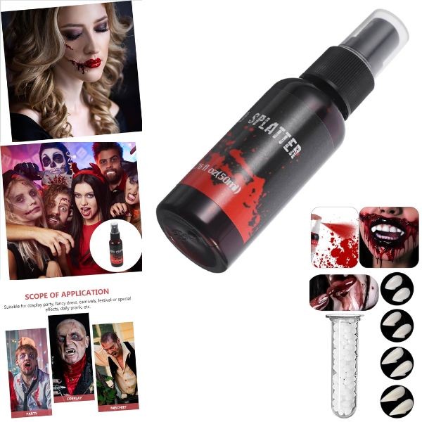 Blood Splatter And Teeth Kit - 1.76OZ Bottle Of Splatter and Teeth Set - 12 Sets For $18.00 - Wholesale Mystery Merchandise - Wholesale John Deere - Wholesale Licensed Products